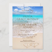 Invitation Blue Ocean Tropical Beach Destination Mariage (Devant)