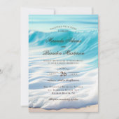 Invitation Blue Ocean Waves Plage tropicale Mariage (Devant)
