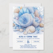 Invitation Blue Oceanic Dreams Boy Anniversaire (Devant)