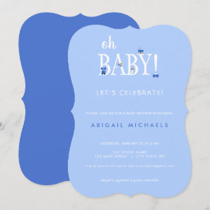 Invitation Blue Oh Baby C'est un Baby shower garçon sur invit