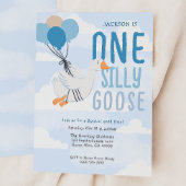 Invitation Blue One Silly Goose 1er anniversaire