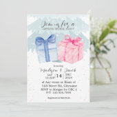 Invitation Blue or Pink Gifts Gender Reveal  (Debout devant)