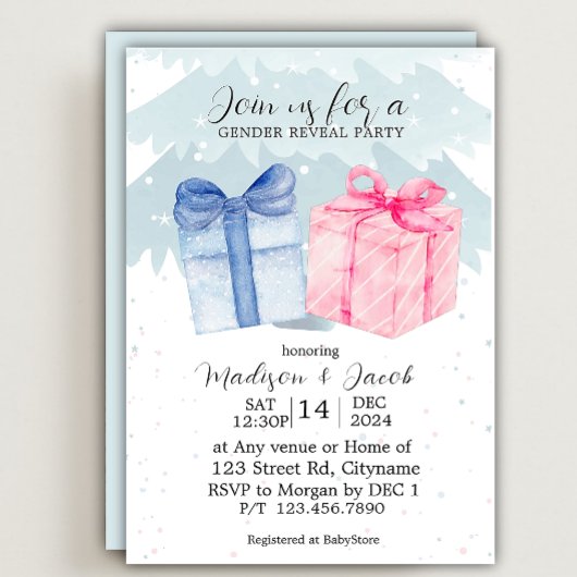 Invitation Blue or Pink Gifts Gender Reveal 