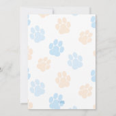 Invitation Blue Orange Chien Empreinte de patte fête d'annive (Dos)