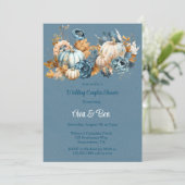 Invitation Blue Orange Citrouille Peony Mariage Couples Douch (Debout devant)