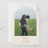 Invitation Blue Orange Hand Drawn Whimsical Arched Wedding (Dos)