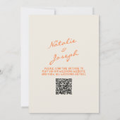 Invitation Blue Orange Hand Drawn Whimsical QR Code Wedding (Dos)