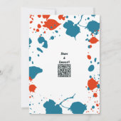 Invitation Blue Orange Kids Art 9e Anniversaire Fête Invitati (Dos)