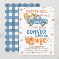 Blue Orange One Citrouille Camion 1er anniversaire