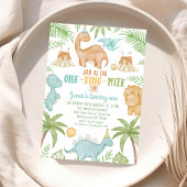 Invitation Blue Orange One Dino Mite Dinosaur 1er anniversair