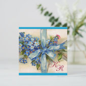 INVITATION BLUE OUBLIE MOI NOTES MONOGRAM, MARIAGE (Debout devant)