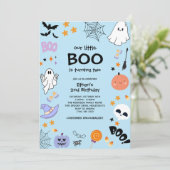 Invitation Blue Our Little Boo Boy Halloween 2e anniversaire (Debout devant)