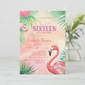 Invitation Blue Palm Feuille Summer Sweet 16 (Debout devant)