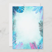 Invitation Blue Palm Feuille Summer Sweet 16 (Dos)