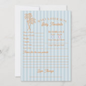 Invitation Blue Palm Springs Beach Douche Conseil pour bébé (Devant)