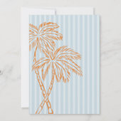 Invitation Blue Palm Springs Beach Douche Conseil pour bébé (Dos)