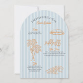 Invitation Blue Palm Springs Pastel Beach Bachelorette Party (Dos)