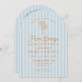 Invitation Blue Palm Springs Pastel Beach Bachelorette Party (Devant / Derrière)