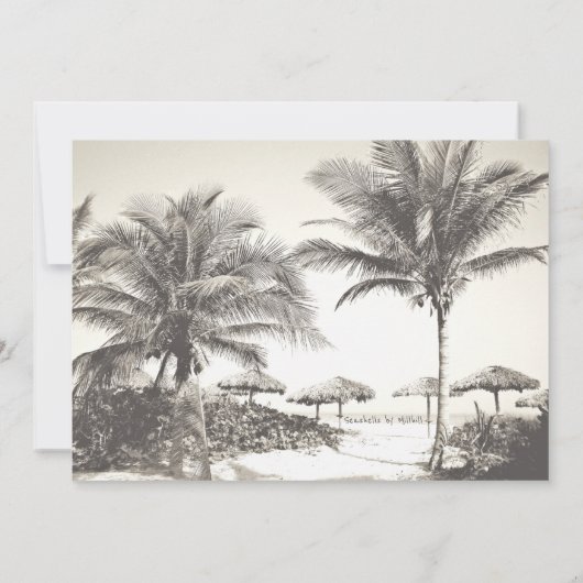 Invitation Blue Palm Trees Custom Anniversaire Fête Invitatio (Dos)