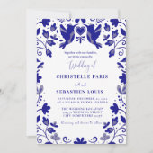 Invitation Blue Papel Picado Mariage inspiré (Devant)