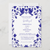 Invitation Blue Papel Picado Mariage inspiré (Devant)