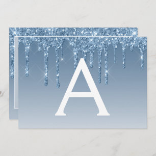 Invitation Blue Parties scintillant Sweet 16 Save the Date