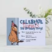 Invitation Blue Party Pony Boys 5e anniversaire (Debout devant)