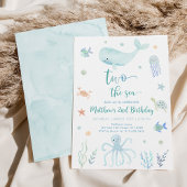Invitation Blue Pastel Deux la mer Anniversaire