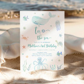 Invitation Blue Pastel Deux la mer Anniversaire