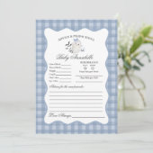 Invitation Blue Pastel Little Boo Ghost Conseil pour Baby Car (Debout devant)