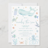Invitation Blue Pastel Under the Sea Boy Baby shower (Devant)