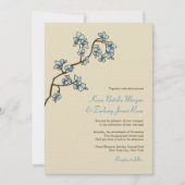 Invitation Blue Peach Blossoms Sakura Asiatique Mariage Invit (Devant)