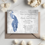 Invitation Blue Peacock White Botanical Mariage<br><div class="desc">Annoncez votre journée spéciale dans un style exquis avec ce Faire-part de mariage Botanique Blanc Peacock Bleu. Présentant une illustration de paon royal nichée au milieu d'élégants feuillages blancs et de botaniques luxueux, ce design est parfait pour un thème mariage sophistiqué et unique. Elégant script souligne les noms de la...</div>