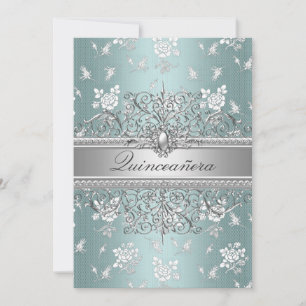 Invitation Blue Pearl & Rose Quinceanera Annonces