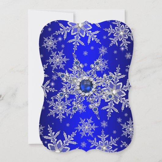 Invitation Blue Pearl Silver Snowflake Sweet 16 (Dos)