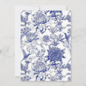 Invitation Blue Peony Chinoiserie Victorian Floral mariage (Dos)