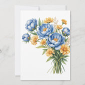 Invitation Blue Peony et Jaune Daisées Bachelorette Party (Dos)