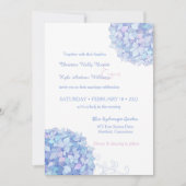 Invitation Blue Periwinkle Hydrangeas Jardin Mariage (Devant)