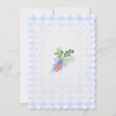 Invitation Blue Peter Rabbit Gingham lace Baby Shower (Dos)