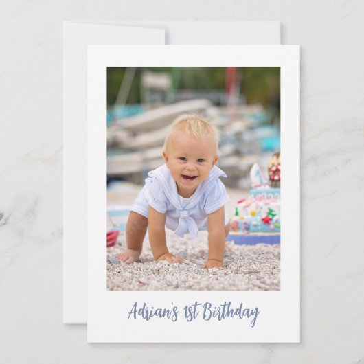 Invitation Blue Photo Sea Turtle One der The Sea 1er annivers (Dos)