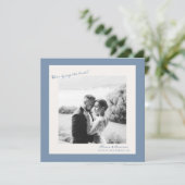 Invitation Blue Photo Wedding Save the Date (Debout devant)