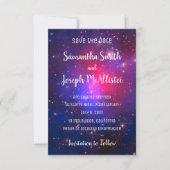 Invitation Blue Pink et Purple Space Image Enregistrer la dat (Devant)