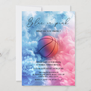 Invitation Blue Pink Fumer Basketball Sport Sexe Révéler