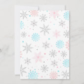 Invitation Blue Pink Winter Onederland Snowflake 1er annivers (Dos)