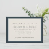 Invitation Blue Plaid Business Corporate Holiday Christmas (Debout devant)