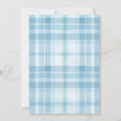 Invitation Blue Plaid Watercolor Bows & Cross Boy Baptism (Dos)