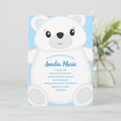 Invitation Blue Polar Bear Anniversaire (Debout devant)