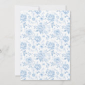 Invitation Blue Porcelain Chinoiserie Floral Mariage (Dos)