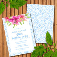 Blue Portugais Azulejo Tiles Lily Anniversaire
