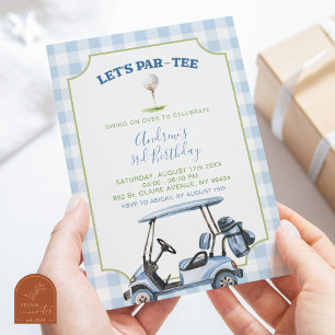 Invitation Blue Preppy Golf N'importe quel âge Anniversaire P